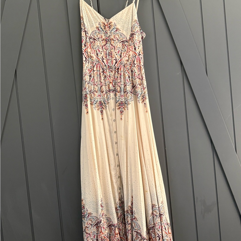 Free people Cream and Red Maxi Dress